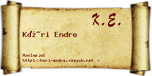 Kéri Endre névjegykártya